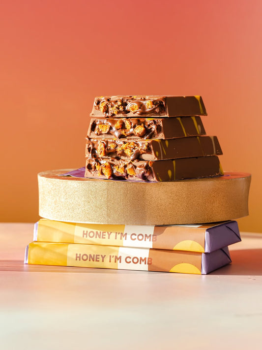 New Launch – Honey I’m Comb | Box of 6 Milk Chocolate Honeycomb Dessert Bars by FIX